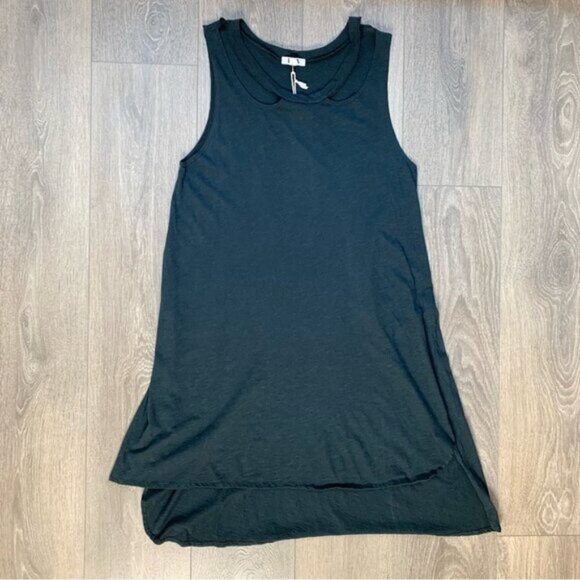 LNA Aura Dress Mini T-shirt Cut Out Hi Low Asymmetric Hem Cotton Grey Size XS/S - Picture 2 of 14